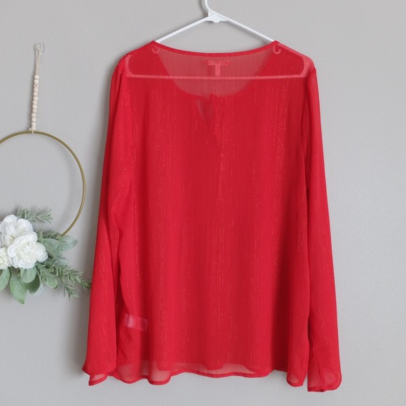 Maurices Red Sheer Top Blouse Size Medium NWT - Picture 9 of 9